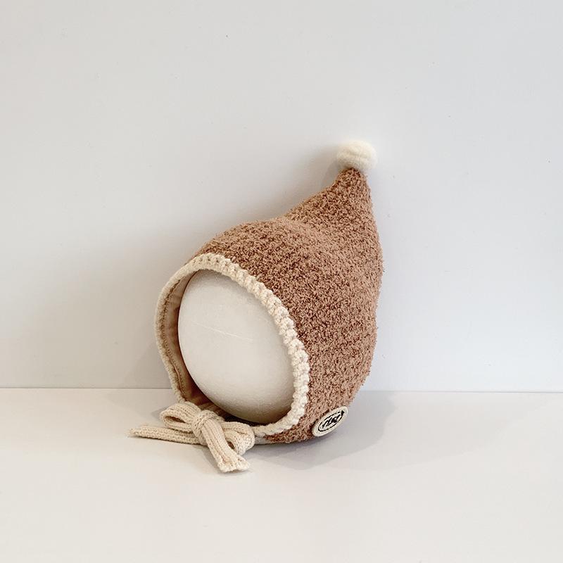 Infant Hats Autumn and Winter Warm Ear Protection Knitted Hats Boys and Girls Cute Bag Head Windproof Wool Hat Tide