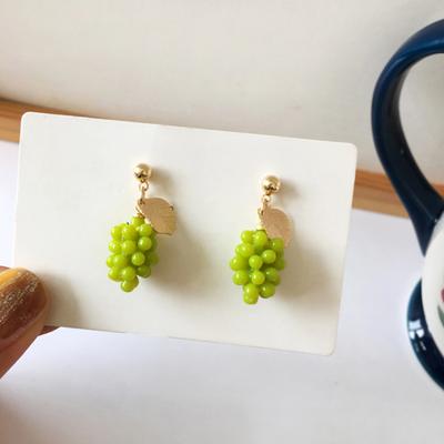 1 Pair Ear Studs Grape Japan Korean Style Jewelry Green Fruit Stud Earrings Jewelry