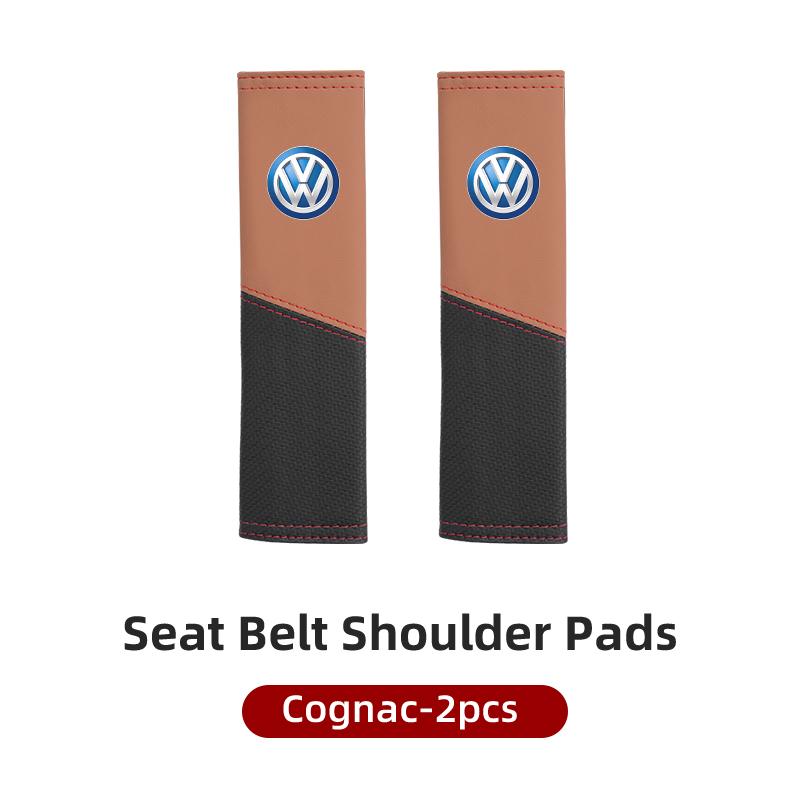 LEG1 Car Seat Belt Cover Safety Belt Two-colour Splicing Shoulder Protection Pads For VW Tiguan CC Jetta Polo Passat T-ROC Touareg