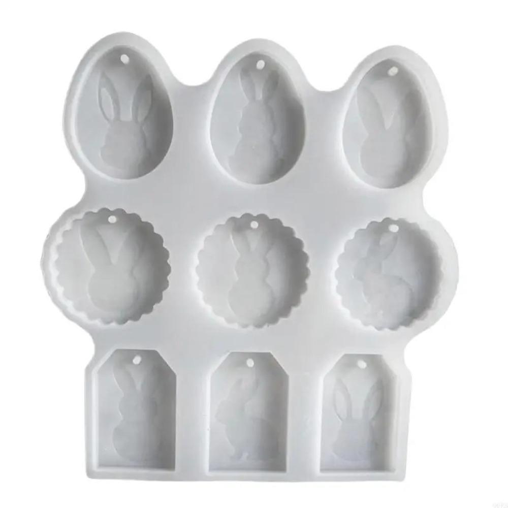 Handmade Easter Bunny Pendant Mold Cute Drop Glue Plaster Mold  Happy Easter Decor