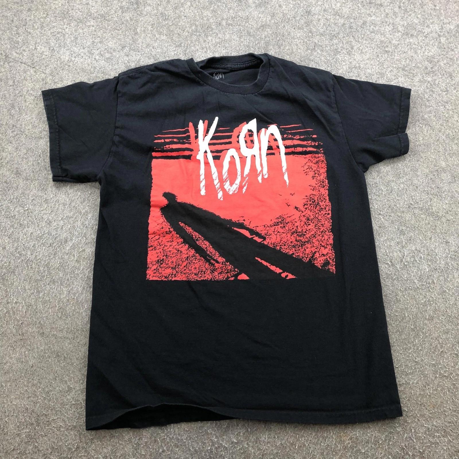 Футболка Korn Мужская Средняя Черная Красная Тень Графическая Футболка Группы Nu Metal Рок Музыка XL