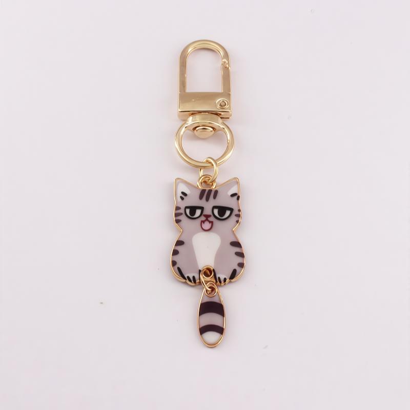 Originalität Metall Katze Farbdruck Schlüsselanhänger Persönlichkeit Rucksack Kleiner Anhänger Schlüsselring Anhänger Tier Niedlich Schlüsselanhänger Ring Geschenk