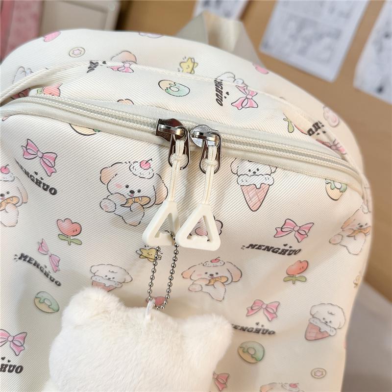 Student Schoolbag Women's Large Capacity Ice Cream Dog Lightweight Backpack