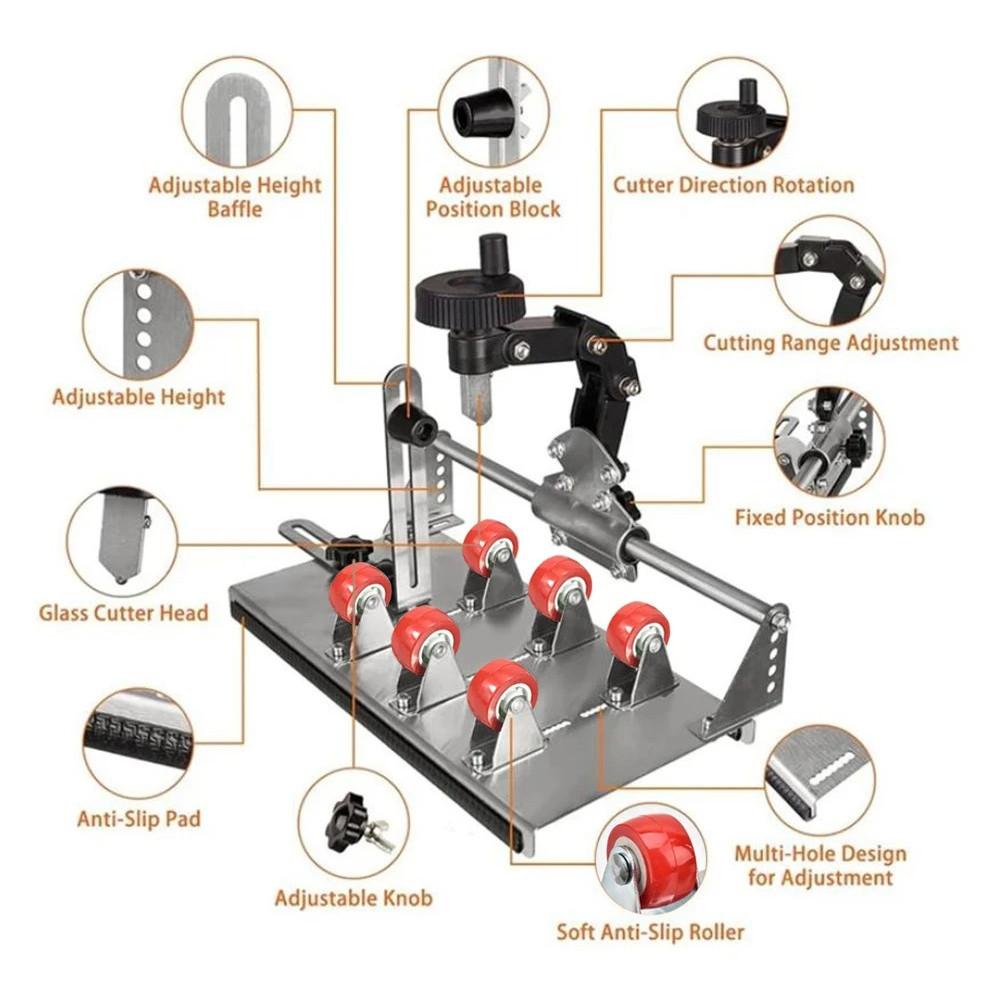 Wine Bottle Recycle DIY Curve Cutting Machine New Glass Bottle Cutter Square Round Professional Bottles Glass Cutting Tool