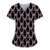 Women's Nurse Uniform Simple Star 3D Print Tops V-neck Pockets Medical Uniform Nursing Surgical Gown Tops Work Clothes