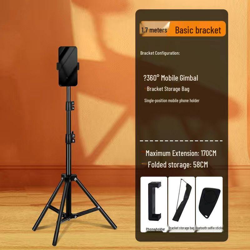 Multifunctional Desktop Tripod with Phone Holder & Fill Light for Live Streaming and Photography
