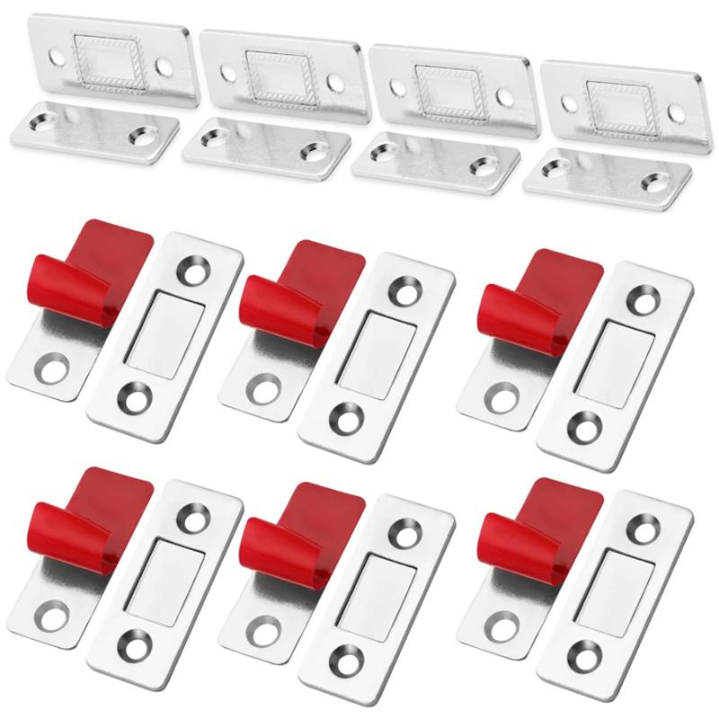 6-1Set Strong Magnetic Cabinet Catches Ultra-Thin Door Magnets Stops Invisible Adhesive Drawer Magnet Catch for Kitchen Closer
