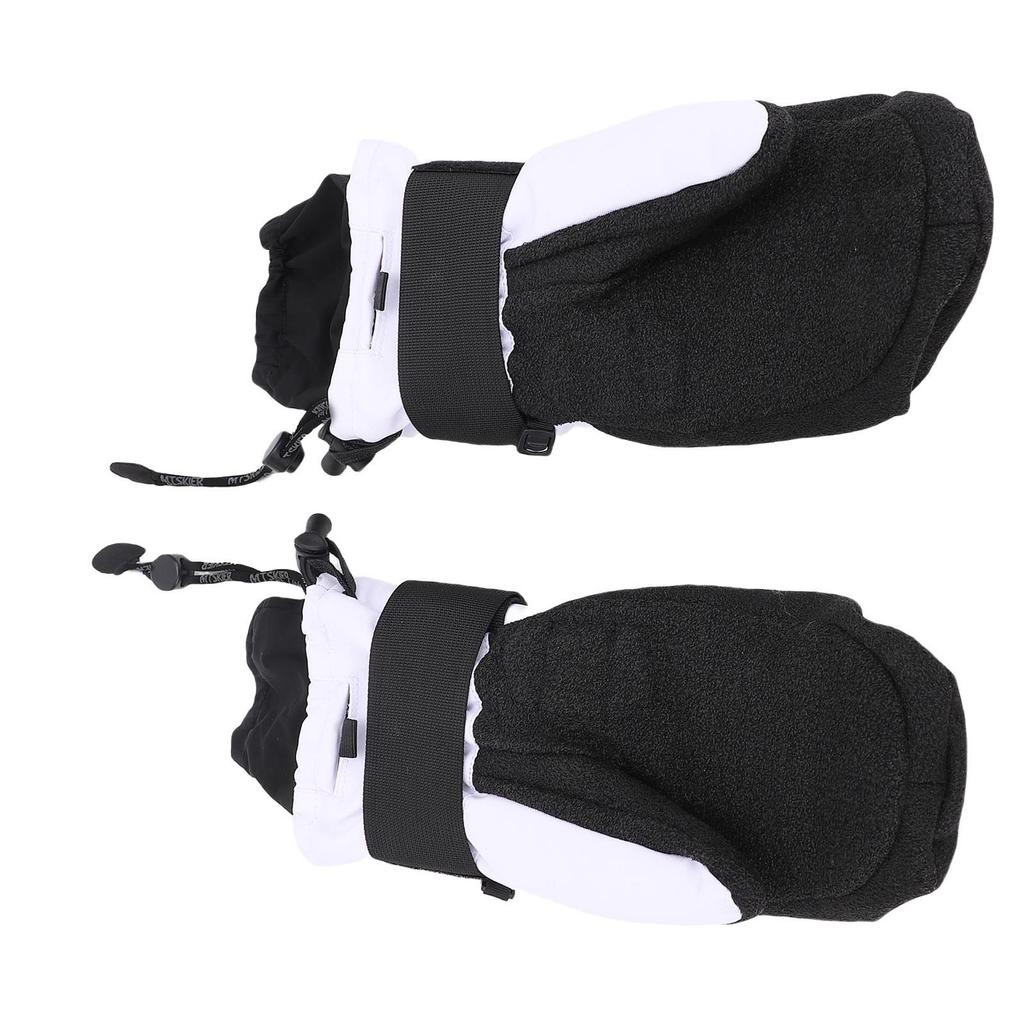 Ski Mittens with Wrist Guards Waterproofing Pocket Secure Fit Inner 5 Finger Snowboarding Mittens fo