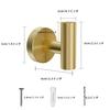 YUET 2 Bathroom Towel Hooks, Screw-in Metal Coat Hooks, Brushed Brass Robe Hooks, SUS 304 Stainless Steel Heavy Duty Door Hanger for Towels, Robes, Cl