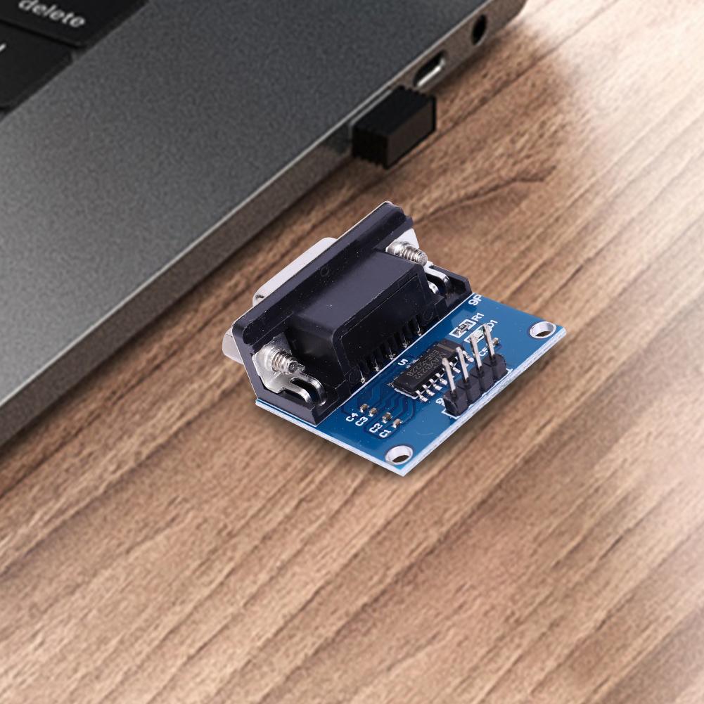 MAX3232 RS232 To TTL Female DB9 Connector 3.3V-5.5V MAX232 Flashing Board TX RX VCC GND RS232 To TTL Brushboard MAX3232 Chip