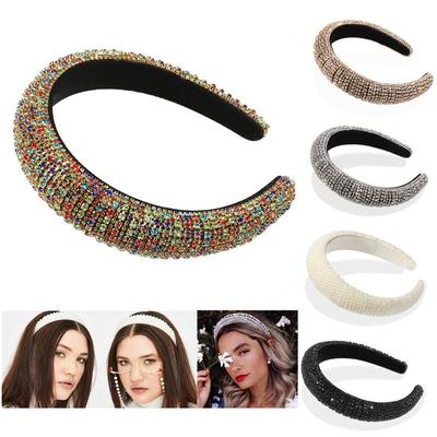Diadema Aro para el Cabello Lujo Pedrería Perla Haiband Tiara Barroca Completa de Cristal Tocado de Boda