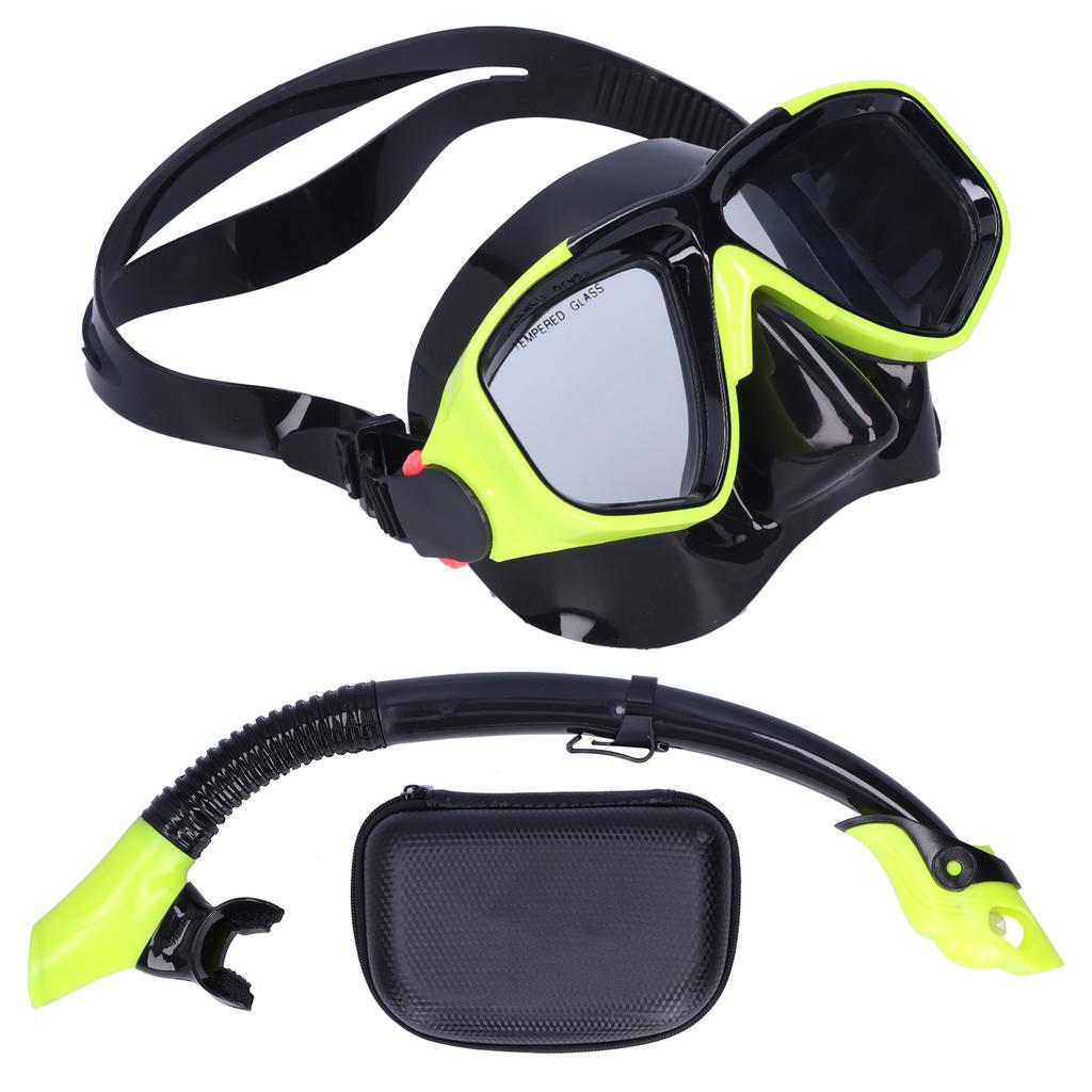 Snorkeling AntiFog Goggles Set Diving Glasses with Full Dry Snorkel for Kids Adults(Blue GogglesSnorkel )