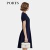 PORTS Women's Navy Blue Round Neck Knit Dress