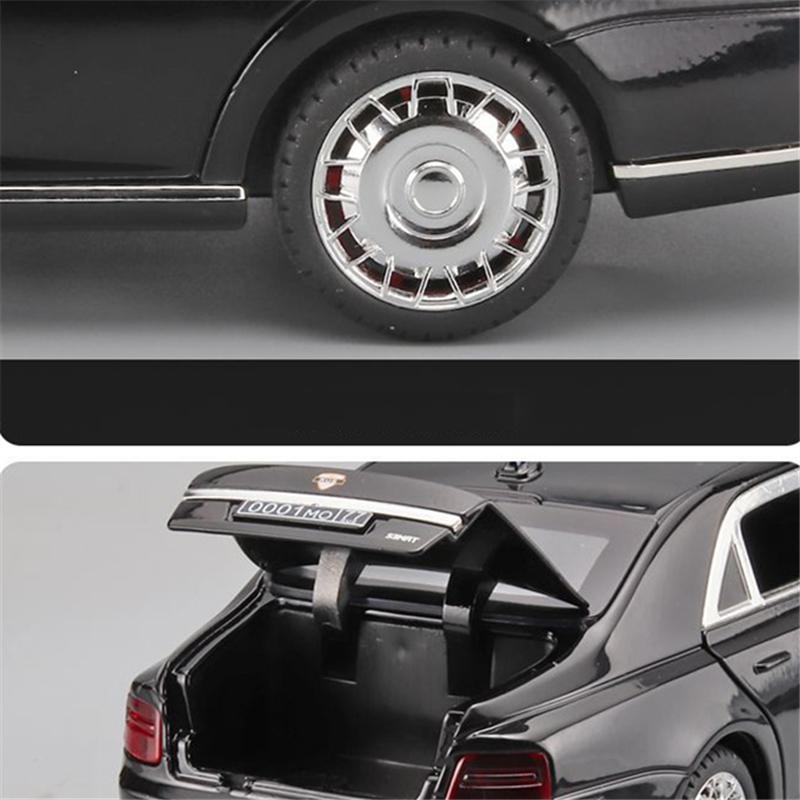 1/24 Aurus Senat Alloy Limousine Luxy Car Model Diecast Metal Bulletproof Vehicle Car Model Simulation Sound Light Kids Toy Gift