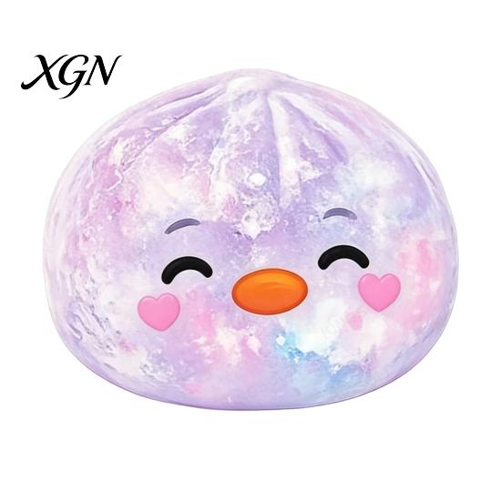 Portable Stress Reliever Cartoon Dumpling Squeeze Toy with Glitter, Relief Dough Kids Ball Fidget Toy, Soft Simulated Steamed Bun Sensory