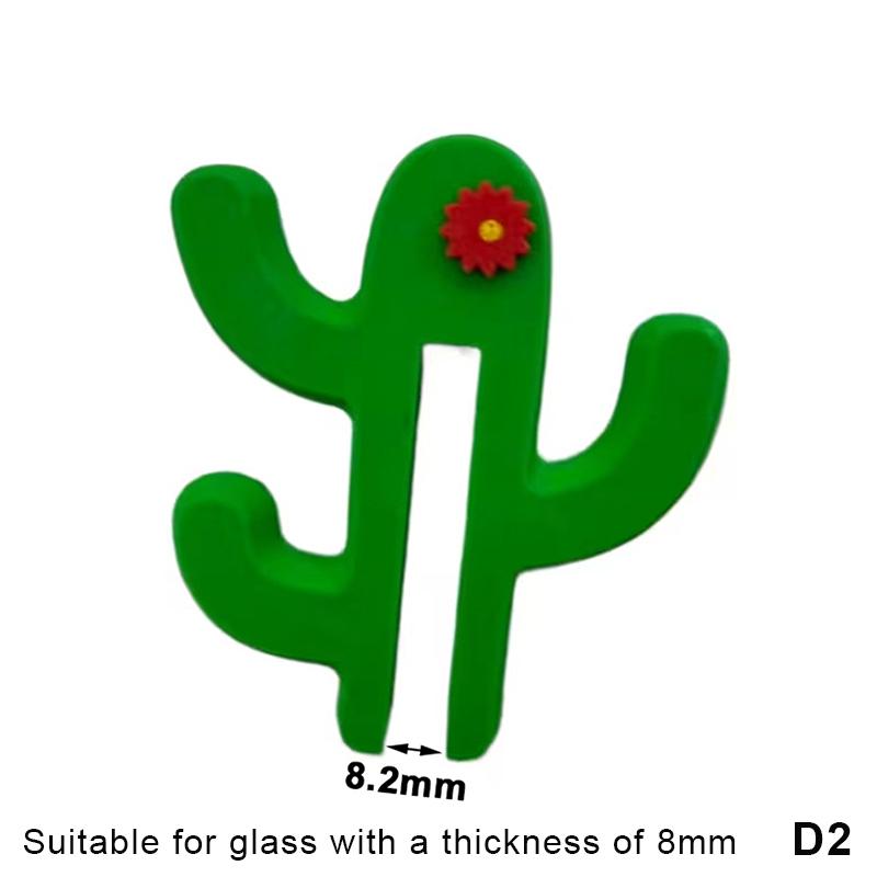 Cactus-Shaped Bathroom Glass Door Hooks Suitable For 8mm/6mm Doors Bathroom Door Clamp Hook For Towels, Washcloths, Clothing