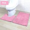 2 Piece Bath Mat Set Non Slip Toilet Pedestal Soft Foam  Shaggy Rug Chenille