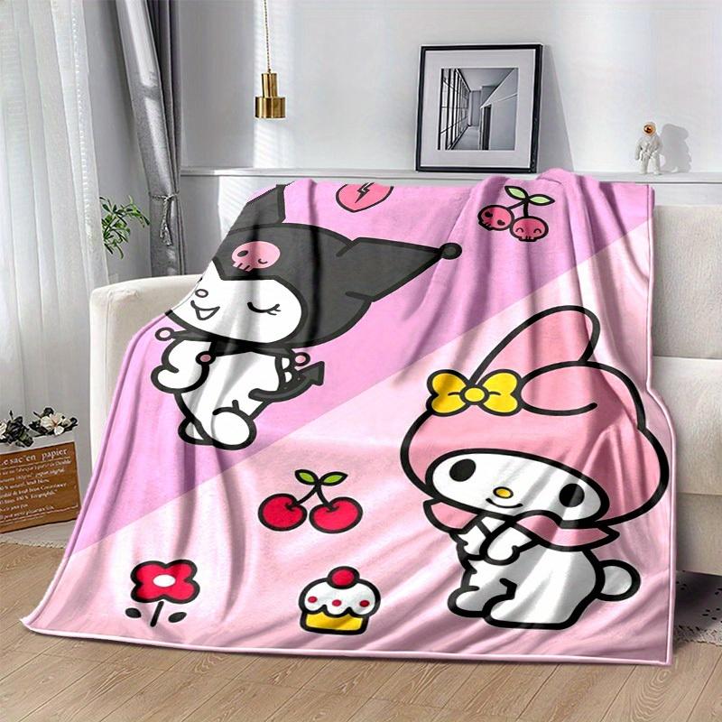 1pc. Cute Sanrio Kuromi & My Melody Print Blanket - Perfect for Home, Office, Outdoor Use, Gift Idea, Suitable for All Seasonsz041779