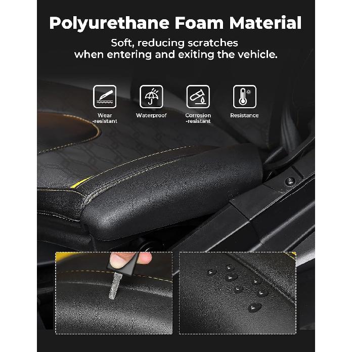 KEMIMOTO Seat Side Pad Assembly Compatible With 2017-2025 Can-Am Maverick X3 MAX And Maverick R, PU Foam Seat Side Cushion For UTV Accessories, Thigh