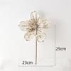 Christmas Gifts Artificial Poinsettia Glitter Flower Sequin Flannel Photography Props Fake Flowers New Year
