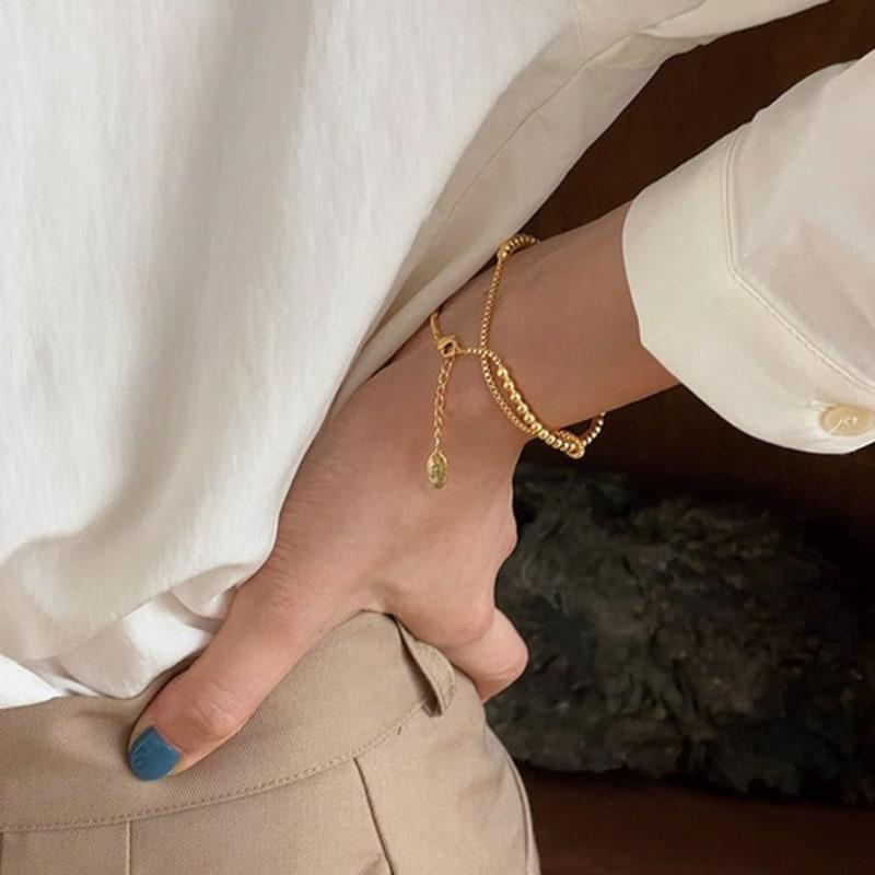 

chamychamy Ball layered bracelet (gold/silver) silver