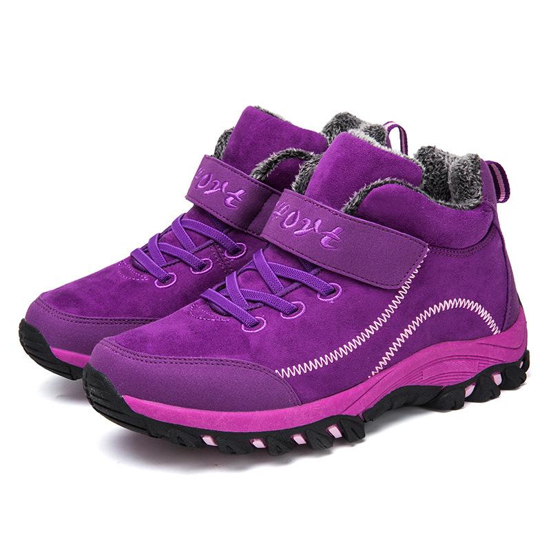 Waterproof Winter Men Boots Cow Suede Warm Snow Women Boots Men Work Casual Shoes High Top High-top Non-slip Ankle Boots