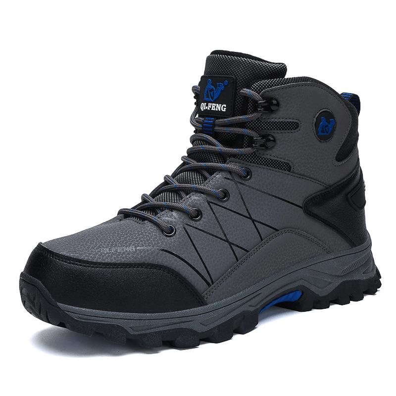 New Autumn High Top Sneaker Men Winter Plush Warm Snow Boots Outdoor Anti Slip Wear Resistant Mountaineering Hiking Footwear
