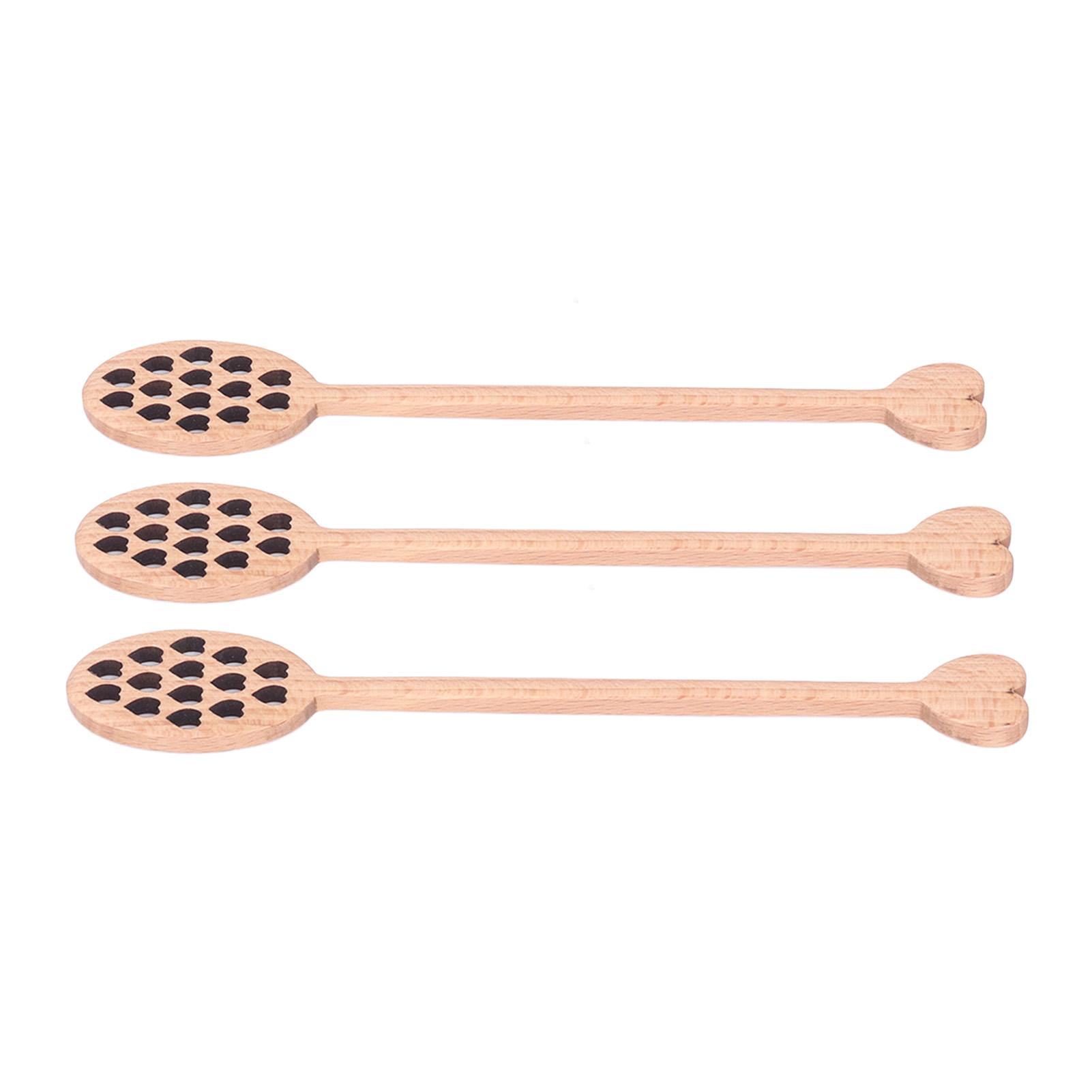 

3 шт. Деревянная ложка для меда с узором в виде сердца, китайская, из вишневого дерева, для перемешивания, кухонная посуда L