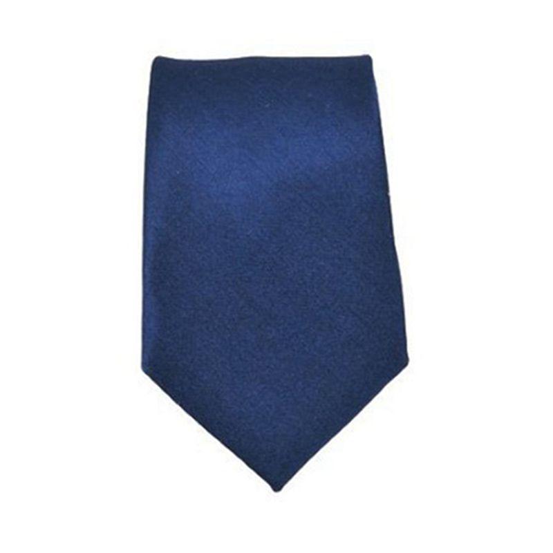 TEXU 20X Polyester Narrow Neck Tie Skinny Solid Dark Blue Thin Necktie For Men (2 Inch Max Width)