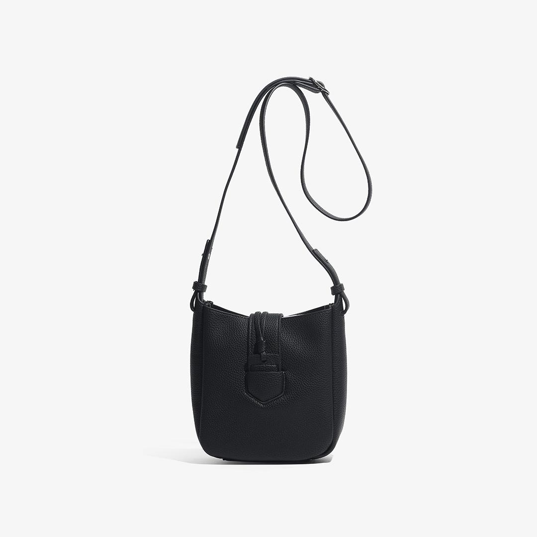 

Niche Kite Lucky Bag Soft Leather Crossbody Small Bag Spring New Hobo Single Shoulder Bucket Bag чёрный