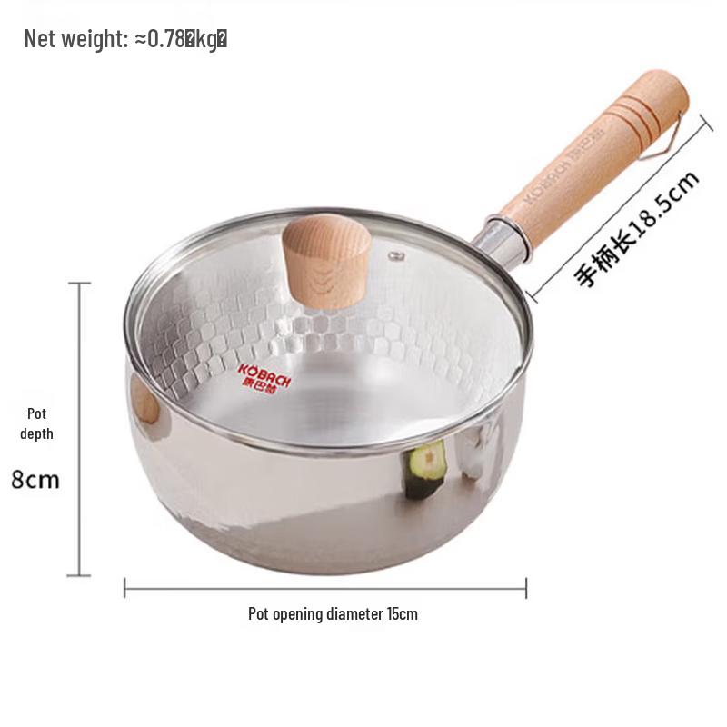 Kangbache 18cm Titanium Alloy Yukihira Pot with Lid