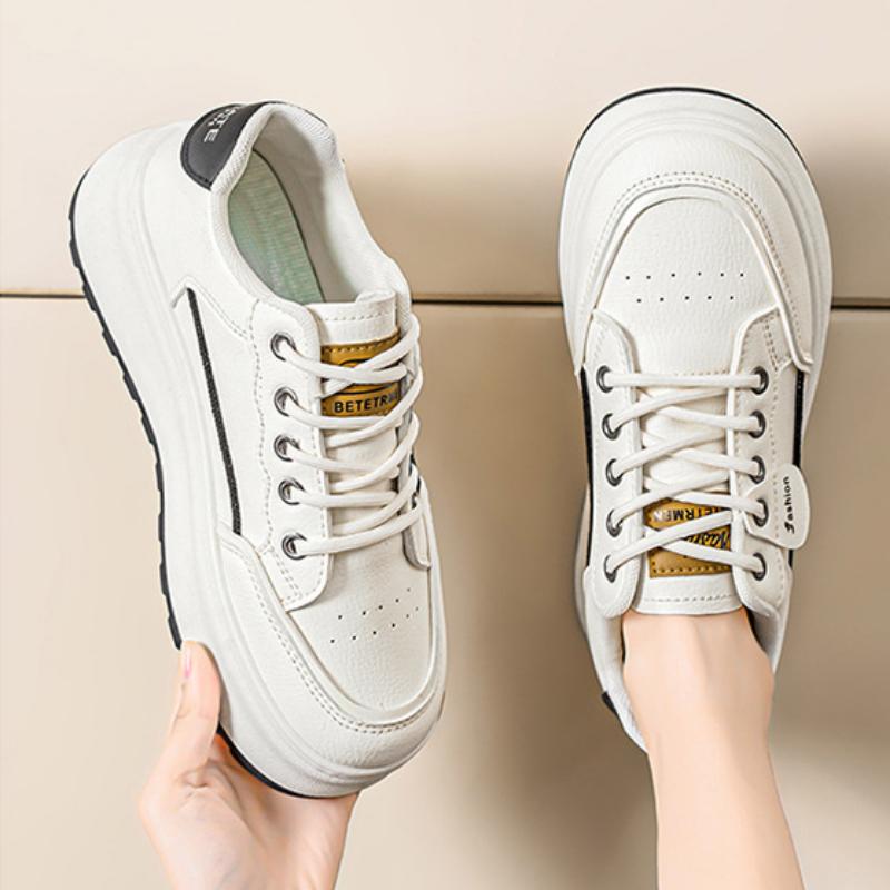 

Women s White Shoes for Spring and Autumn Wear-resistant, Comfortable, Height-enhancing and Versatile Casual Sneakers 35 чорний