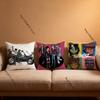 G-Gorillaz Rock Band Pillow Covers Cartoon Sofa Decorative Home Double-Sided Printing Short Plush Cute Cushion Cover