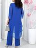 2026 Women's Loose Casual Chiffon Autumn Suit: Solid Color Top and Pants Set