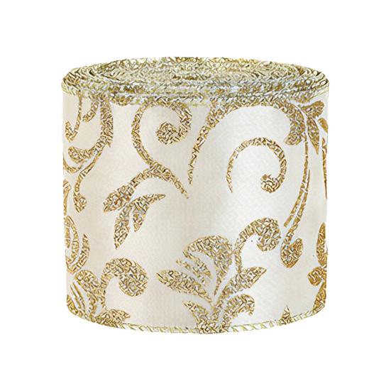 Transluzentes Polyesterband für Schleifen 2,5" x 2,2 Yards Gold Durchsichtig Weihnachtsbaumdekoration und Geschenkverpackung Verpackung, Netzstoff DIY Bastelarbeiten Floral