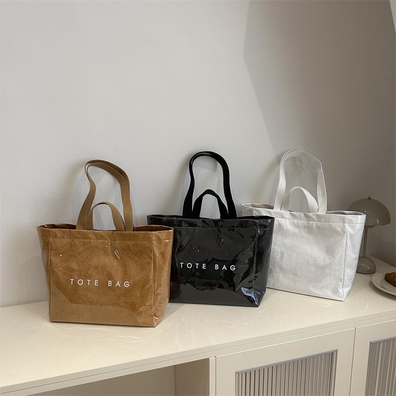 Große Kapazität DuPont Papier Gelee Tasche modische transparente wasserdichte Tragetasche Arbeit Tragetasche Umhängetasche