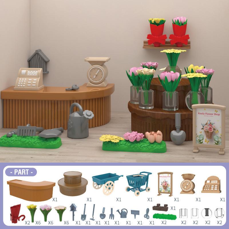 Koala Diary Dollhouse Home Pretend Toys Miniature Furniture Bus Dolls Accessories Girls Diy Toys Miniature Scene Doll House Gift