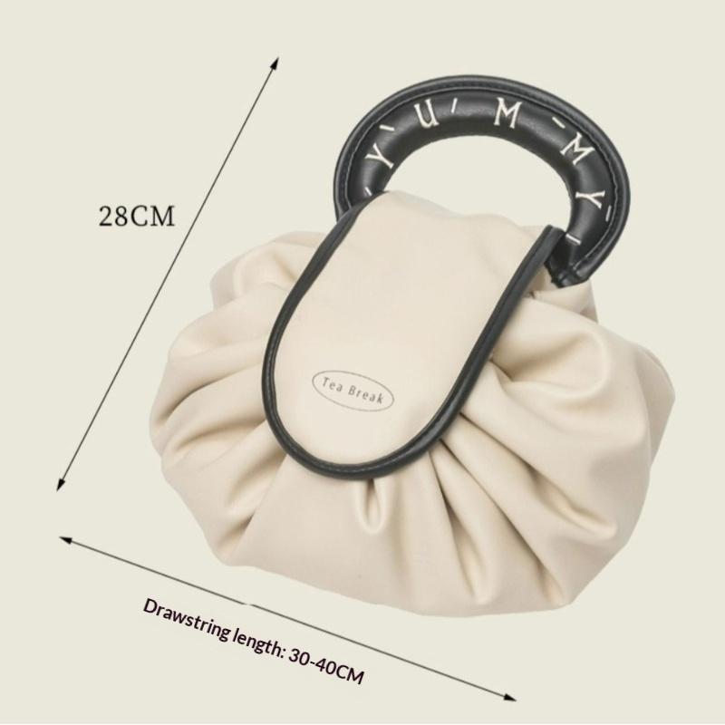 Portable Makeup Bag for Daily Use Fashion Women Large Capacity Travel Toiletry Bags Ladie Drawstring Cosmetic Storage Pouch LI