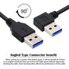 U3-069-LE 90 Degree Angled USB 3.0 Type-A Male To Straight 3.0 Type-A Male Cable 40cm 5Gbps Data Cord