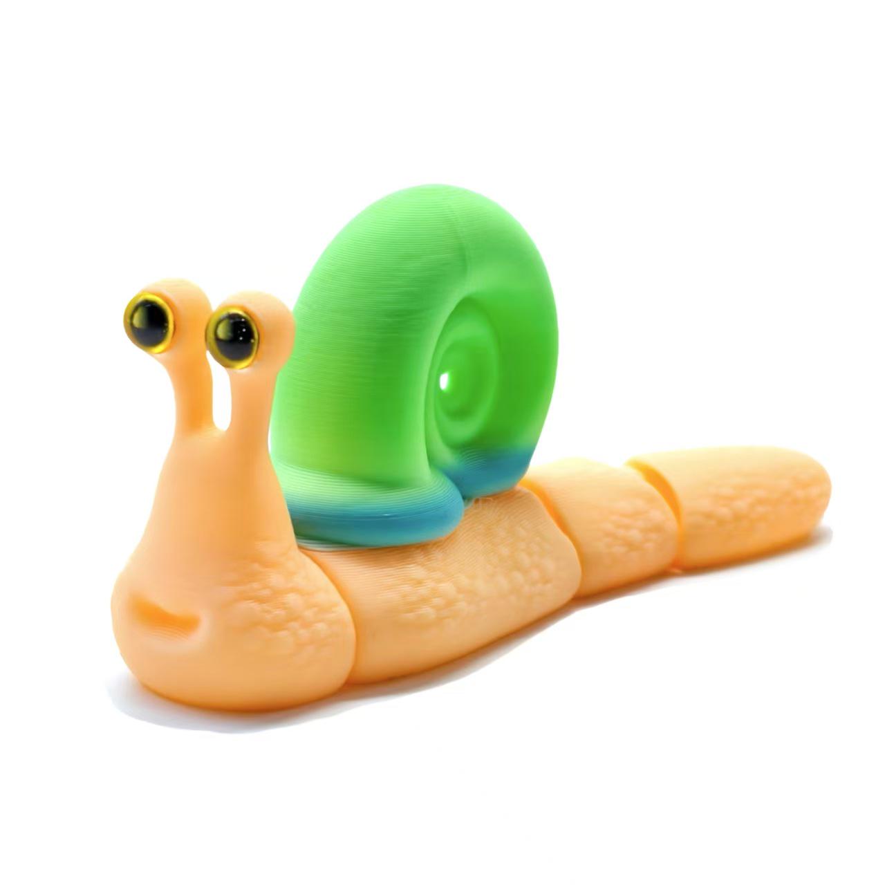 3D Printed Articulated Snail Toy and Decoration Gift