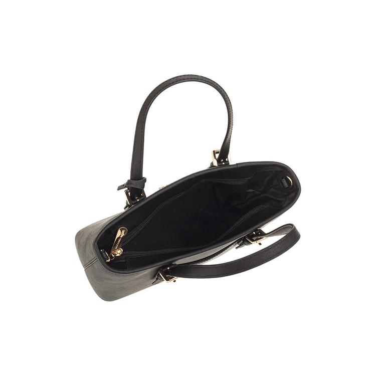 New MICHAEL KORS Jet Set Cow Leather Tote Bag Shopping Bag Handbag Shoulder Bag Small Size Women's Pure Black 35T9GTVT0L-BLACK