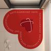 Red Heart-Shaped Carpet Bathroom Mat Diatomaceous Earth Water-Absorbing Mat Quick-Dry Non-Slip Mat