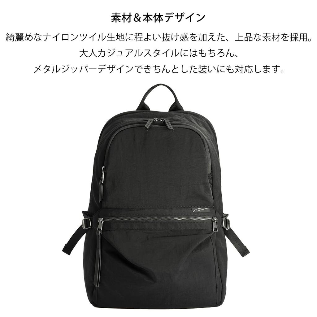 Day Kirukko Collection Backpack 20L A4 PC 2 Compartments Bottle Holder 19145 Warm Gray [Double & Night] 14.0-inch