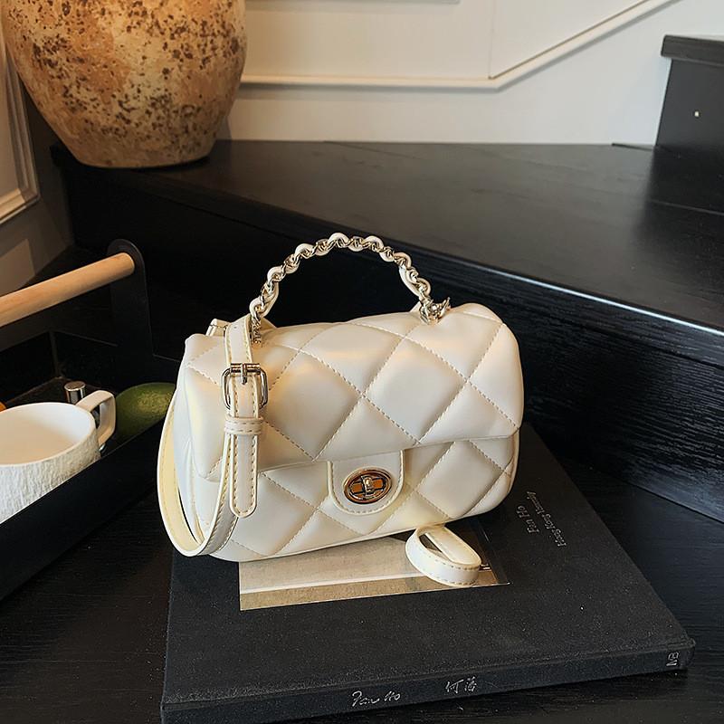 IELGY Summer Fashion Handbag Simple Rhombus Crossbody Small Square Bag