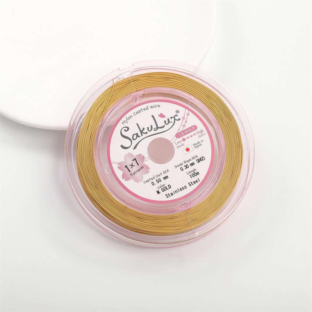 Pearl Gold Silk Wire Jewelry: Bracelet, Earrings, Necklace - Soft Steel Wire for DIY Beading and Accessories.