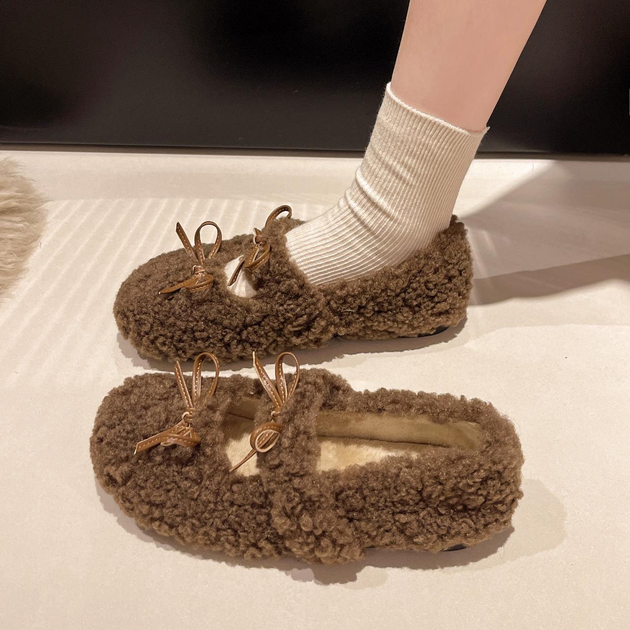 

Inner heightening lamb wool shoes women s winter wear 2025 new Korean version fairy style gentle velvet Mary Jane single shoes 40
