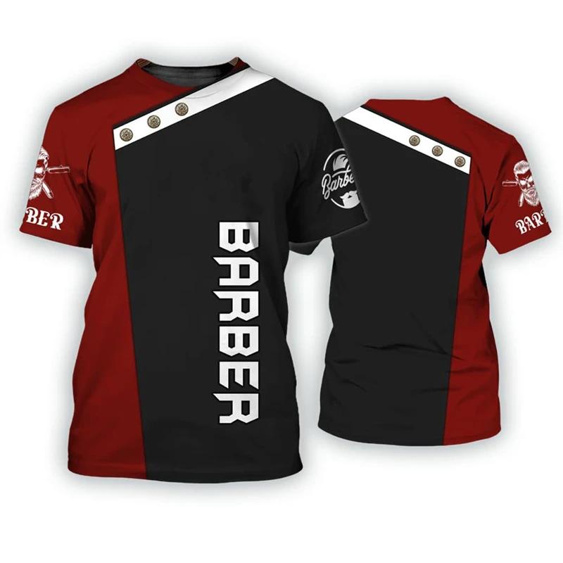 Hairdresser Men's Fashion 3D Printed T-shirt Casual Short Sleeved Barber Men's Style