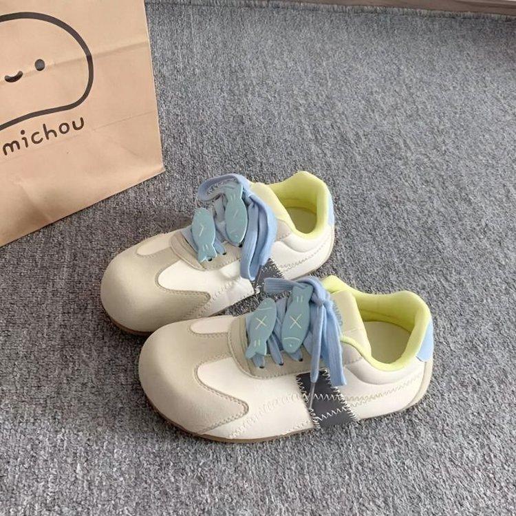 Dopamine niche original yellow thick baseplate shoes women's 2025 spring new mango head retro German training shoes women's