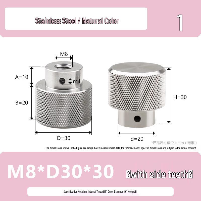 Hongkangming Stainless Steel Knurled Hand-Twist Nut for M3-M12.