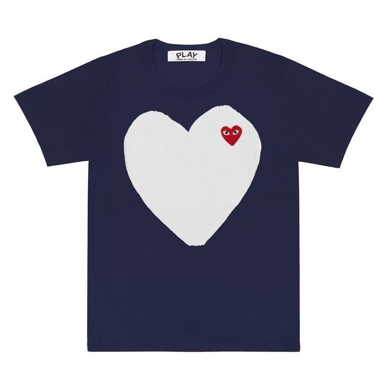 Popolare nuova versione giapponese di T-shirt per coppie Kawaku amore uomini e donne con la stessa stampa a maniche corte CDG gioca Baoling